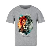 Camiseta Camisa Leão de Juda Blusa Cinza Unissex 100% Algodão
