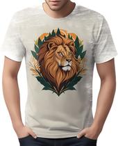 Camiseta Camisa Leão Rei da Selva Savana Rosto Estampa HD 2