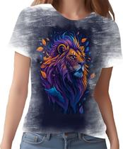 Camiseta Camisa Leão Rei da Selva Savana Rosto Estampa HD 5