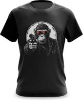 Camiseta Camisa Macaco Bravo com Arma nas Mãos