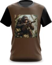 Camiseta Camisa Macaco Determinado Lutando na Selva