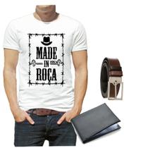 Camiseta camisa made in roça agro dia dos pais cinto carteira