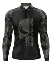 Camiseta Camisa Manga Longa com Proteção Solar Uv Camuflado Caveira Tecido Leve e Frio Camiseta Camisa Manga Longa com Proteção Solar Uv Camuflado Caveira Tecido Leve e Frio