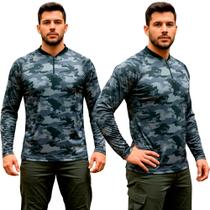 Camiseta Camisa Manga Longa com Proteção Solar Uv Camuflado Tecido Leve Camiseta Camisa Manga Longa com Proteção Solar Uv Camuflado Tecido Leve