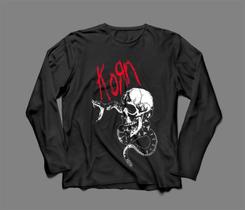 Camiseta / Camisa Manga Longa Feminina Korn Metal