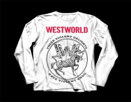 Camiseta / Camisa Manga Longa Masculina Westworld Série