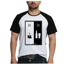 Camiseta camisa masculina café cerveja meme plus size