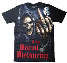 Camiseta Camisa Masculina Caveira Skull Distanciamento Social Democracia Adulto Algodao