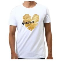 Camiseta camisa masculina coração gratidão réveillon festa ano novo