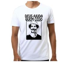 Camiseta camisa masculina Deus ajuda senhor madruga turma chaves