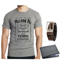 Camiseta camisa masculina melhor pai dia dos pais papai carteira e cinto