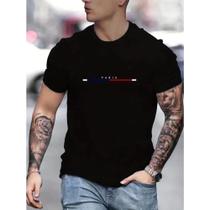 Camiseta Camisa masculina Paris Luxo 100 % Algodão Premiun Unissex