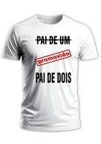 Camiseta camisa masculina promovido pai de dois papai dia dos pais Camiseta camisa masculina promovido pai de dois papai dia dos pais