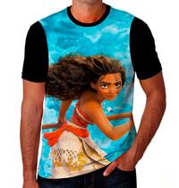 Camiseta Camisa Moana Desenho Infantil Menina Princesa K02_x000D_