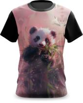 Camiseta Camisa Panda Comendo Planta