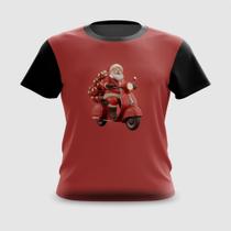 Camiseta Camisa Papai Noel de Lambreta Natal