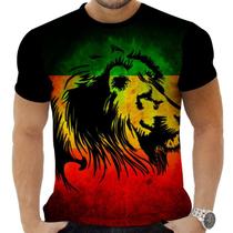 Camiseta Camisa Personalizada Animais Leão Reggae 1_x000D_ - Zahir Store