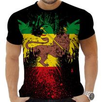 Camiseta Camisa Personalizada Animais Leão Reggae 4_x000D_