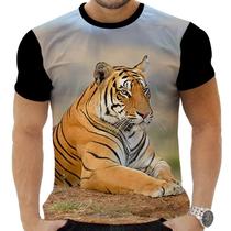 Camiseta Camisa Personalizada Animal Felino Tigre Selva 9_x000D_