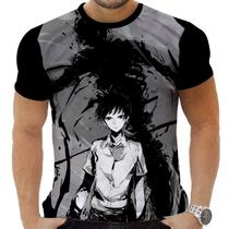 Camiseta Camisa Personalizada Anime Aijin Azul Espada Clássico 05_x000D_