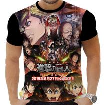 Camiseta Camisa Personalizada Anime Ataque dos Titãs 04 Camiseta Camisa Personalizada Anime Ataque dos Titãs 04