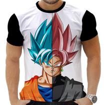Camiseta Camisa Personalizada Anime Clássico Dragon Ball Goku Black 01_x000D_