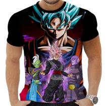 Camiseta Camisa Personalizada Anime Clássico Dragon Ball Goku Black 14_x000D_