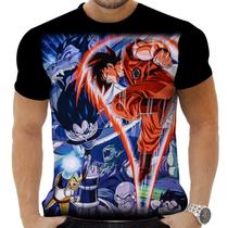 Camiseta Camisa Personalizada Anime Clássico Dragon Ball Goku Super Saiyajin 11_x000D_