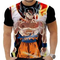 Camiseta Camisa Personalizada Anime Clássico Dragon Ball Goku Super Saiyajin 17_x000D_