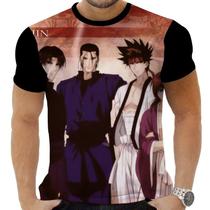 Camiseta Camisa Personalizada Anime Clássico Kenshin Samurai X 1_x000D_