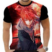 Camiseta Camisa Personalizada Anime Clássico Kenshin Samurai X 10_x000D_