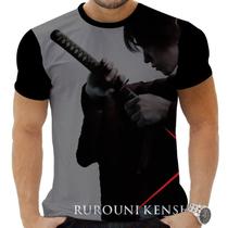 Camiseta Camisa Personalizada Anime Clássico Kenshin Samurai X 12_x000D_