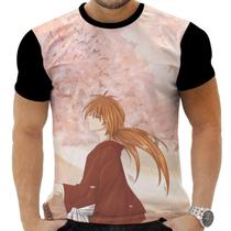 Camiseta Camisa Personalizada Anime Clássico Kenshin Samurai X 16_x000D_