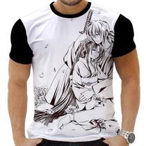 Camiseta Camisa Personalizada Anime Clássico Kenshin Samurai X 6_x000D_