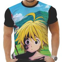 Camiseta Camisa Personalizada Anime Clássico Sete Pecados Capitais 03 Camiseta Camisa Personalizada Anime Clássico Sete Pecados Capitais 03
