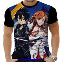 Camiseta Camisa Personalizada Anime Clássico Sword Art Online 10 Camiseta Camisa Personalizada Anime Clássico Sword Art Online 10