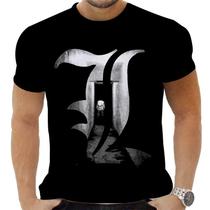 Camiseta Camisa Personalizada Anime Death Note Ryuk Yagami L 02_x000D_