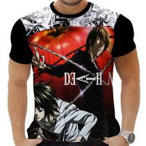 Camiseta Camisa Personalizada Anime Death Note Ryuk Yagami L 04_x000D_