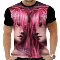 Camiseta Camisa Personalizada Anime Elfen Lied Clássico Hd 08