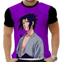 Camiseta Camisa Personalizada Anime Naruto Sasuke Uchiha 02_x000D_