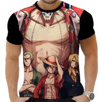 Camiseta Camisa Personalizada Anime One Piece Pirata Navio Mar 19_x000D_