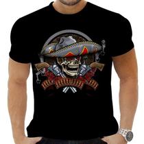 Camiseta Camisa Personalizada Caveira Mexicana Rock 17_x000D_