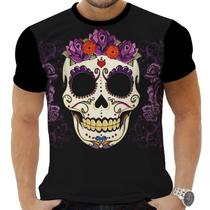 Camiseta Camisa Personalizada Caveira Mexicana Rock 22_x000D_