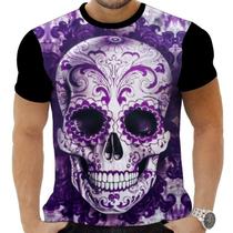 Camiseta Camisa Personalizada Caveira Mexicana Rock 27_x000D_