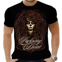 Camiseta Camisa Personalizada Caveira Mexicana Rock 3_x000D_