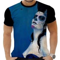 Camiseta Camisa Personalizada Caveira Mexicana Rock 33_x000D_