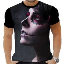 Camiseta Camisa Personalizada Caveira Mexicana Rock 34_x000D_