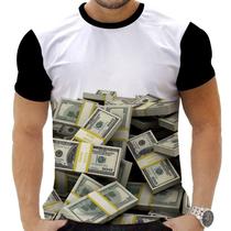 Camiseta Camisa Personalizada Dollar Dinheiro Plaque 100 1