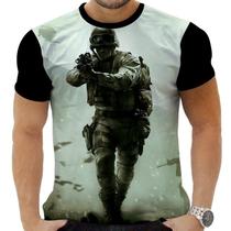 Camiseta Camisa Personalizada Game Call of Duty 4_x000D_