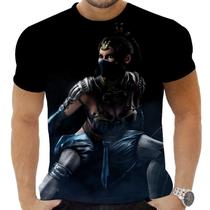 Camiseta Camisa Personalizada Game Mortal Kombat Kitana 4_x000D_
